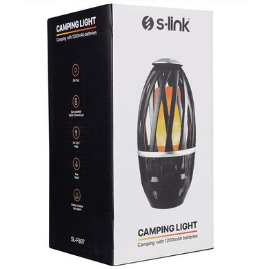 Фонарь аккумуляторный S-link SL-F807 34 Leds 1200mAh USB Rechargeable Flame Effect Decorative Черный