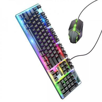 Клавиатура + мышь проводная Hoco GM18 Luminous Black