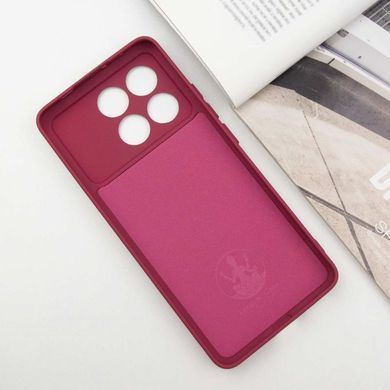 Чехол TPU GETMAN Liquid Silk Full Camera для Xiaomi Poco X6 Pro Бордовый / Marsala