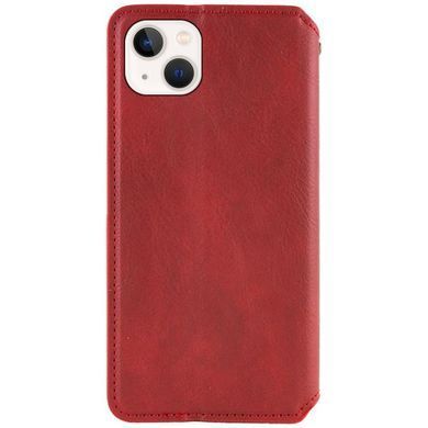 Кожаный чехол-книжка GETMAN Cubic (PU) для Apple iPhone 13 / 14 (6.1") Красный