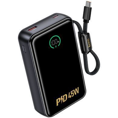 Портативное ЗУ Power Bank Hoco Q54 Shine PD45W with cable 20000 mAh Metal gray