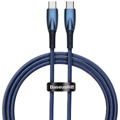Дата кабель Baseus Glimmer Series Fast Charging Type-C to Type-C 100W 1m (CADH00070) Blue