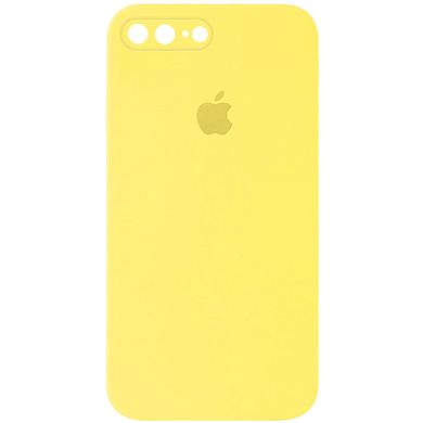 Чохол Silicone Case Square Full Camera Protective (AA) для Apple iPhone 7 plus / 8 plus (5.5") Жовтий / Yellow