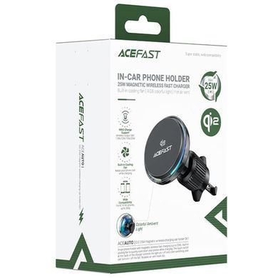 Автодержатель с БЗУ Acefast D61 Magnetic Wireless Charging Qi2 25W Gray