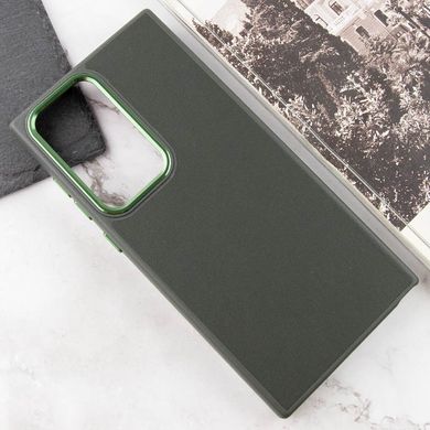 Уценка Кожаный чехол Bonbon Leather Metal Style для Samsung Galaxy S23 Ultra Эстетический дефект / Зеленый / Army green