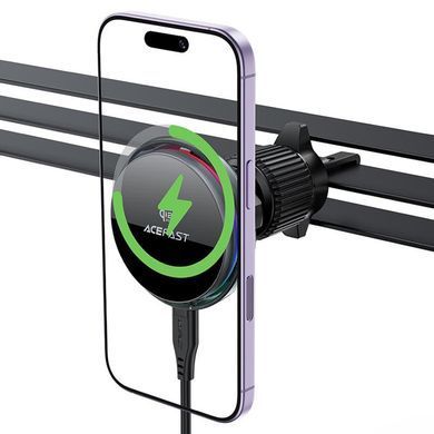 Автодержатель с БЗУ Acefast D61 Magnetic Wireless Charging Qi2 25W Gray