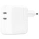 СЗУ 35W Dual USB-C Port Power Adapter for Apple (AAA) (no box) White фото 1