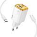 МЗП Hoco N52 Monsoon PD20W+QC3.0 (1USB-A/1C) + кабель Type-C to Type-C White фото 2