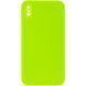 Silicone Case Square Full Camera Protective (AA) NOLOGO для Apple iPhone X / XS (5.8") Салатовый / Neon green