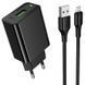 СЗУ Hoco CS92A Leader 18W+QC3.0 (1USB-A) + кабель USB to MicroUSB Black фото 1