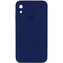 Чохол Silicone Case Square Full Camera Protective (AA) для Apple iPhone XR (6.1") Темно-синій / Midnight blue