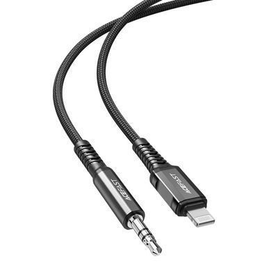 Аудио кабель Aux Acefast C1-06 (Lightning to AUX 3.5mm) (1m) Black