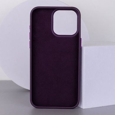 Кожаный чехол Bonbon Leather Metal Style with MagSafe для Apple iPhone 12 Pro Max (6.7") Фиолетовый / Dark Purple