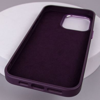 Кожаный чехол Bonbon Leather Metal Style with MagSafe для Apple iPhone 12 Pro Max (6.7") Фиолетовый / Dark Purple