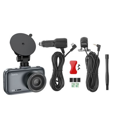 Уцінка Відеореєстратор Hoco DV6 Driving recorder with 3-inch display (with rear camera) Відкрита упаковка / Iron gray