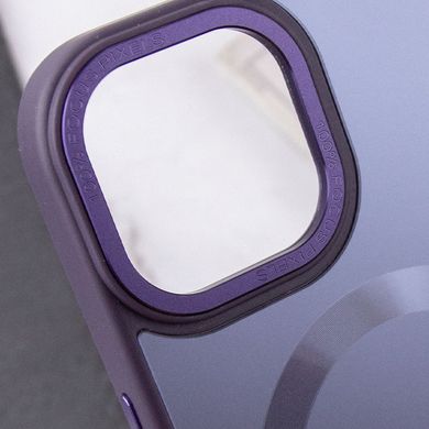 Чехол TPU+Glass Sapphire Midnight Open Camera with MagSafe для Apple iPhone 15 (6.1") Фиолетовый / Deep Purple