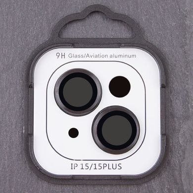 Защитное стекло Metal Classic на камеру (в упак.) для Apple iPhone 15 (6.1") / 15 Plus (6.7") Черный / Midnight
