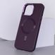 Кожаный чехол Bonbon Leather Metal Style with MagSafe для Apple iPhone 12 Pro Max (6.7") Фиолетовый / Dark Purple фото 3