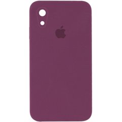 Чехол Silicone Case Square Full Camera Protective (AA) для Apple iPhone XR (6.1") Бордовый / Maroon
