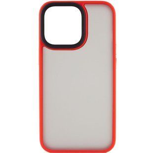 TPU+PC чехол Metal Buttons для Apple iPhone 14 Pro Max (6.7") Красный / Red