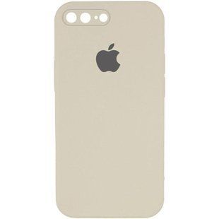Чехол Silicone Case Square Full Camera Protective (AA) для Apple iPhone 7 plus/8 plus (5.5") Бежевый / Antique White