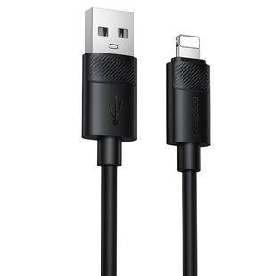 Дата кабель Borofone BX123 Leya USB to Lightning 12W (1m) Black