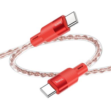 Дата кабель Hoco X99 Crystal Junction Type-C to Type-C 60W (1.2m) Red