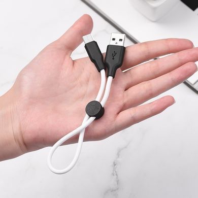 Дата кабель Hoco X21 Plus Silicone MicroUSB Cable (0.25m) Чорний / Білий