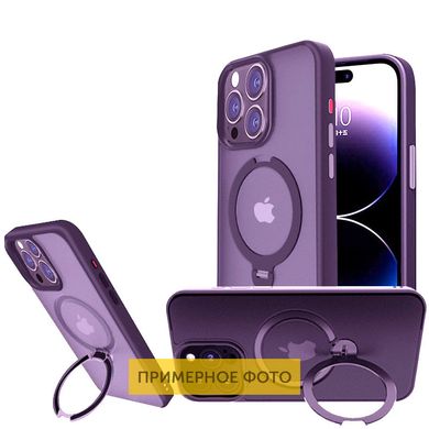 TPU+PC чохол Metal Buttons with MagSafe Colorful HQ Ring для Apple iPhone 16 Pro Max (6.9") Purple