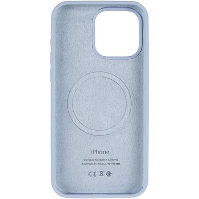 Чохол Silicone Case (AA) Logo with MagSafe для Apple iPhone 15 Pro Max (6.7") Блакитний / Lilac Blue