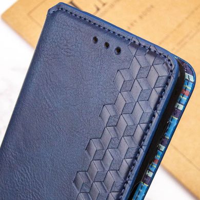 Кожаный чехол книжка GETMAN Cubic (PU) для Samsung Galaxy A35 Синий