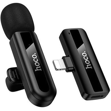Петличный беспроводной микрофон Hoco L20 Fair Lightning Black