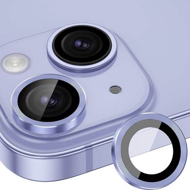 Защитное стекло Metal Classic на камеру (в упак.) для Apple iPhone 15 (6.1") / 15 Plus (6.7") Голубой / Light Blue