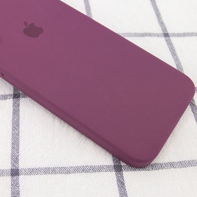 Чехол Silicone Case Square Full Camera Protective (AA) для Apple iPhone XR (6.1") Бордовый / Maroon
