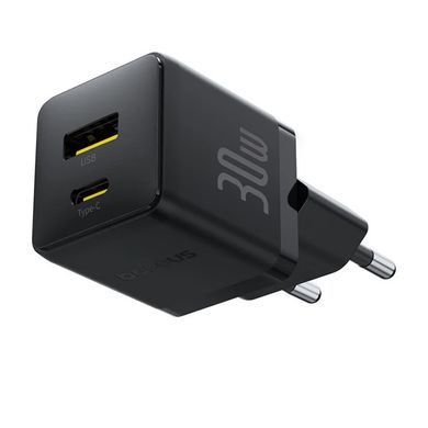 СЗУ Baseus Palm Fast Charger PD30W+QC3.0 (1USB-A/1C) + кабель Type-C to Type-C (P1011160A) Cluster Black
