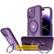 TPU+PC чехол Metal Buttons with MagSafe Colorful HQ Ring для Apple iPhone 16 Pro Max (6.9") Purple фото 3