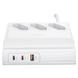 СЗУ Usams US-CC160 P1 65W Super Si Fast Charging USB Extension Socket White фото 1