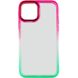 Чехол TPU+PC Fresh sip series для Apple iPhone 14 (6.1") Салатовый / Розовый фото 2