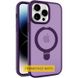 TPU+PC чохол Metal Buttons with MagSafe Colorful HQ Ring для Apple iPhone 16 Pro Max (6.9") Purple фото 1