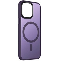 TPU+PC чехол Metal Buttons with MagSafe Colorful для Apple iPhone 15 (6.1") Темно-фиолетовый