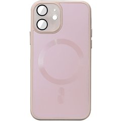 Чехол TPU+Glass Sapphire Midnight with MagSafe для Apple iPhone 12 (6.1") Розовый / Pink Sand