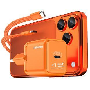 СЗУ Amaya E450S PD45W GaN (1USB-C) + кабель Type-C to Type-C Orange