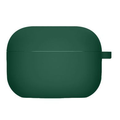 Силиконовый футляр с микрофиброй для наушников Airpods 4 Зеленый / Pine green