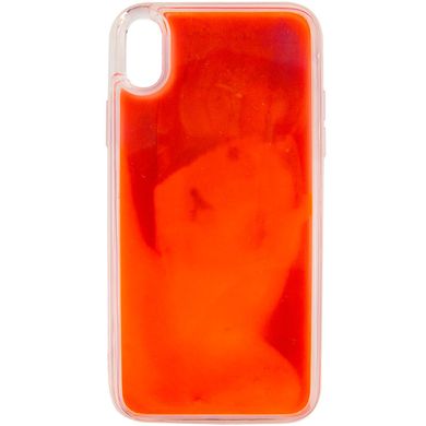 Неоновый чехол Neon Sand glow in the dark для Apple iPhone X / XS (5.8") Фиолетовый / Оранжевый