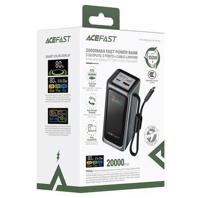 Портативний ЗП Power Bank Acefast M33 100W 20000 mAh Metal gray