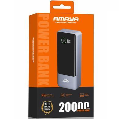 Портативний ЗП Power Bank Amaya FD23 145W with display and cable 20000 mAh Gray