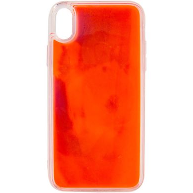 Неоновый чехол Neon Sand glow in the dark для Apple iPhone X / XS (5.8") Фиолетовый / Оранжевый