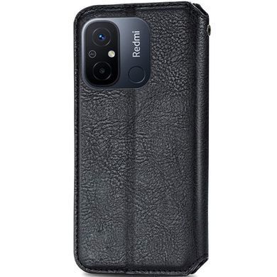 Шкіряний чохол-книжка GETMAN Cubic (PU) для Xiaomi Redmi 12C Чорний