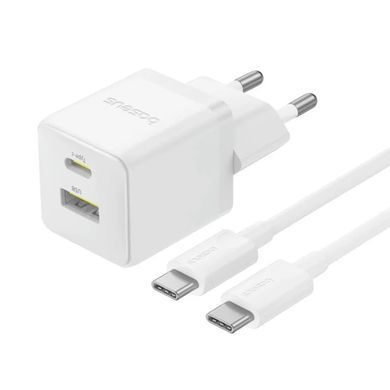 СЗУ Baseus Palm Fast Charger PD30W+QC3.0 (1USB-A/1C) + кабель Type-C to Type-C (P1011160A) Moon White
