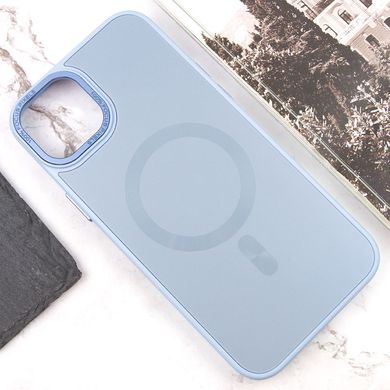 Чехол TPU+Glass Sapphire Midnight Open Camera with MagSafe для Apple iPhone 15 Plus (6.7") Голубой / Blue